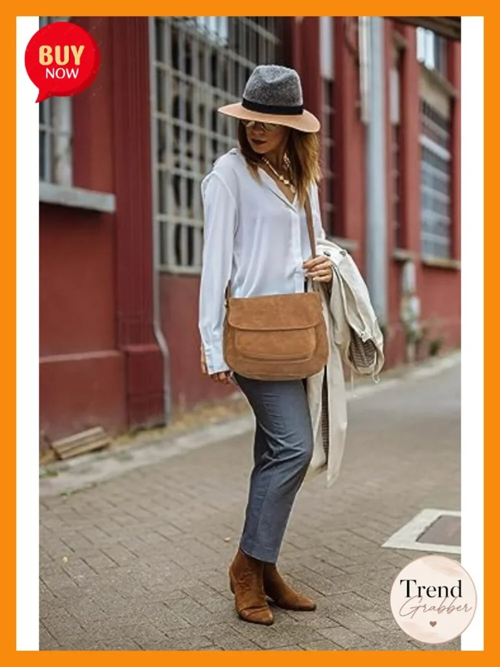 Leather Crossbody Satchel Bag Vintage Suede Boho Purse Handbags for Women